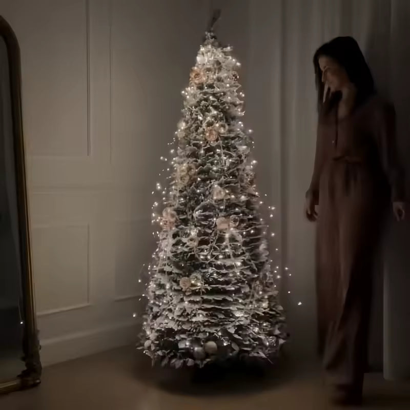 2.1m foldable pre-decorated Christmas tree